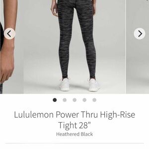 NWT Lululemon Heathered Black power they High-Rise Tights